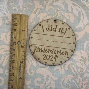 I Did It! Kindergarten 2024 Wooden Keepsake Ornament - Natural
